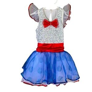 Weissman Red White and Blue Sequined Dance Recital Costume Sz SC  GUC